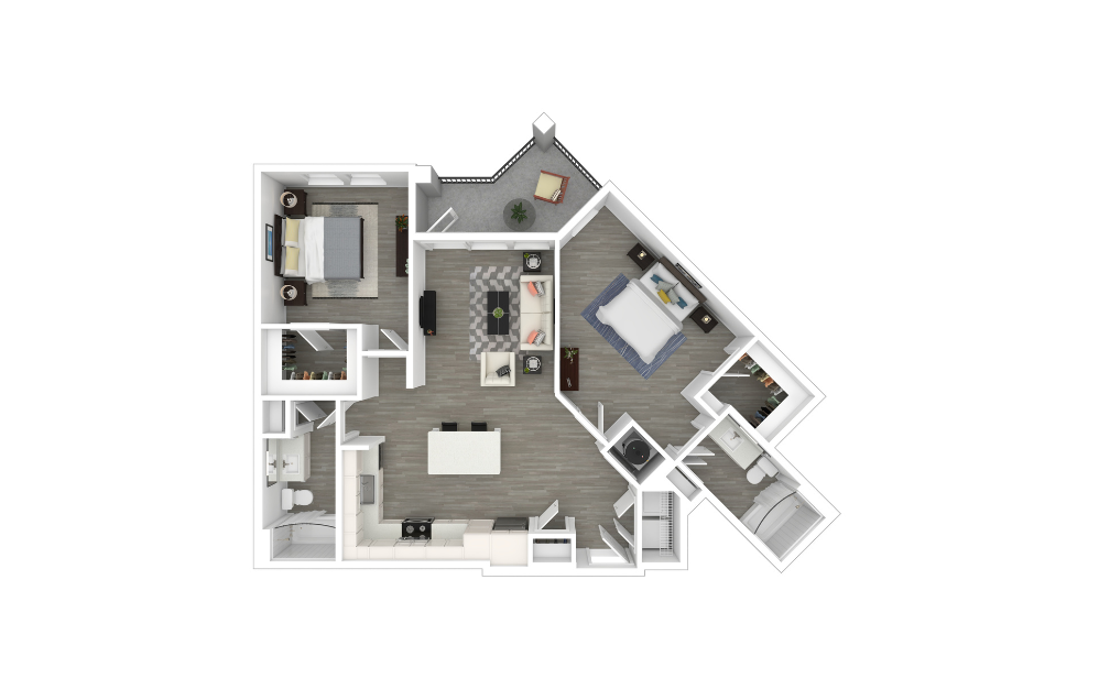 3D Furnished Floorplan - B4