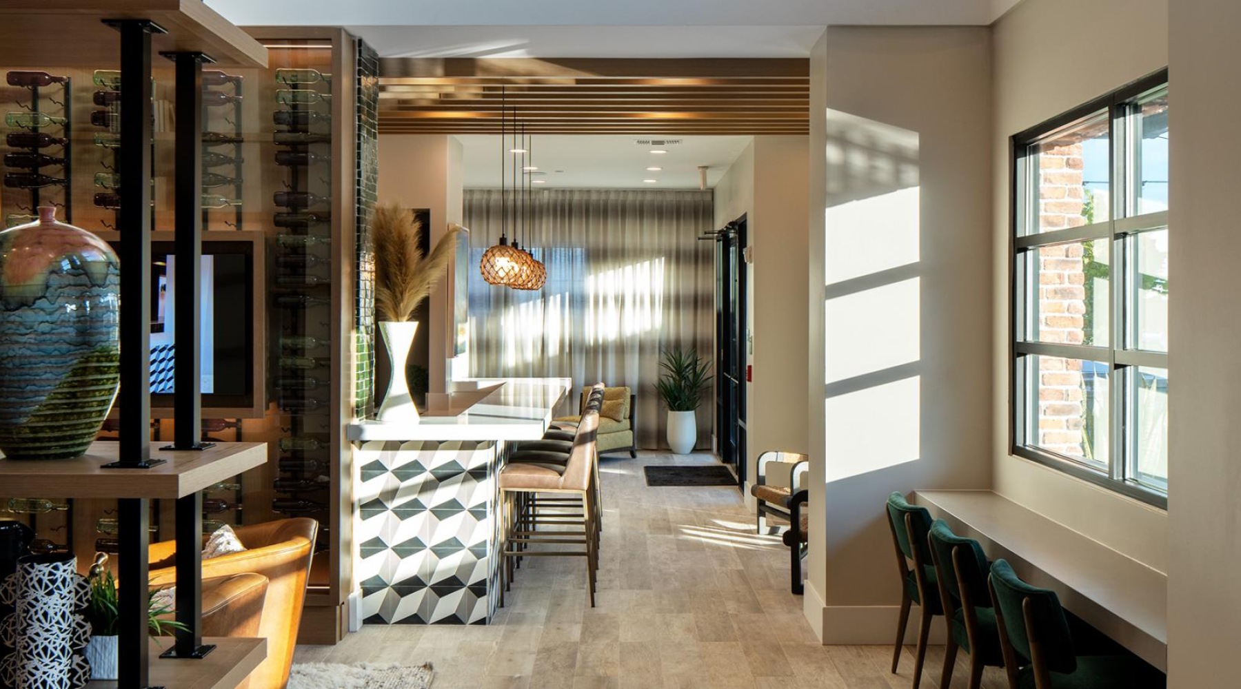 Refined spaces to match your style a room with a large painting on the wall