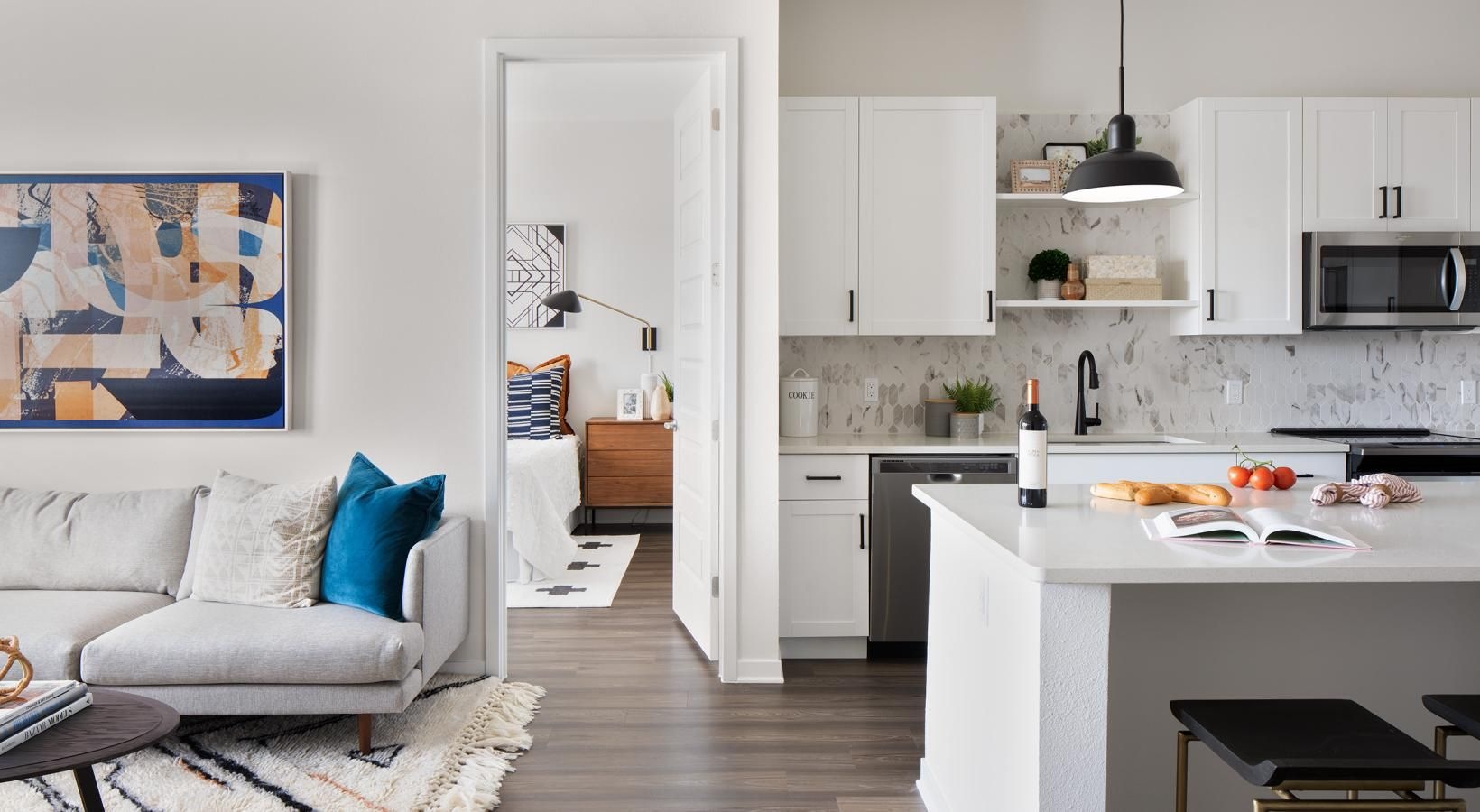 Find your perfect fit at Vida Winter Garden a kitchen with white cabinets